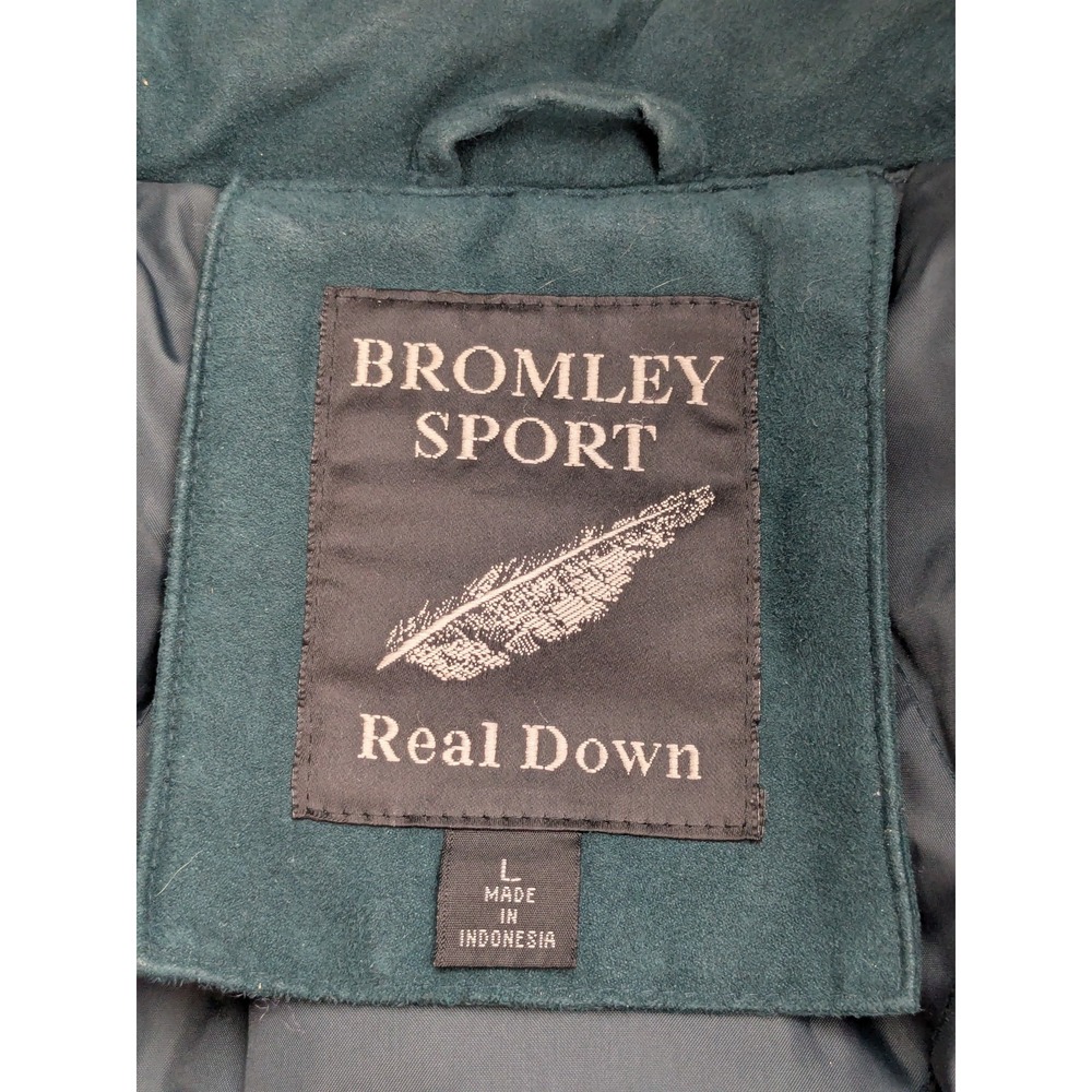 Bromley Sport Real Down Vintage Hunter Green Full Length 80% Down Filled Coat L - Picture 5 of 10